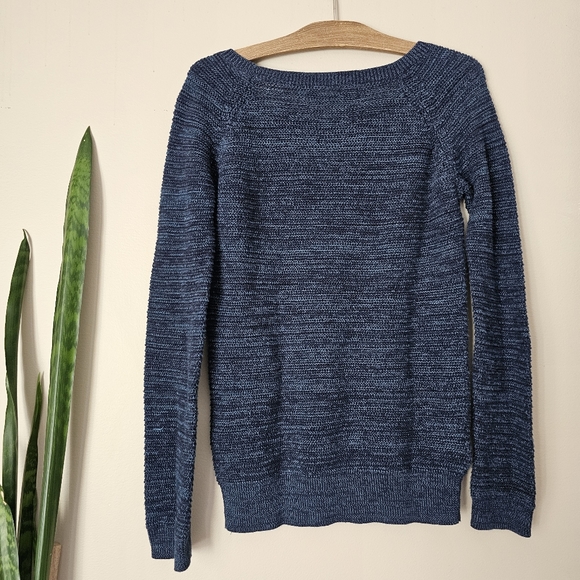LOFT | Black & Blue Knit Crewneck Sweater - Picture 3 of 5